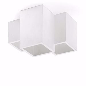 Lampada da soffitto squadrato in gesso cubi bianco 3 faretti led gu10