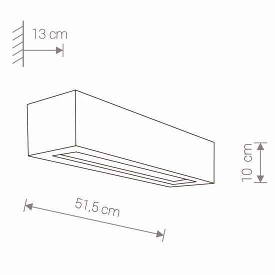 Applique di cemento grigio antracite rettangolare