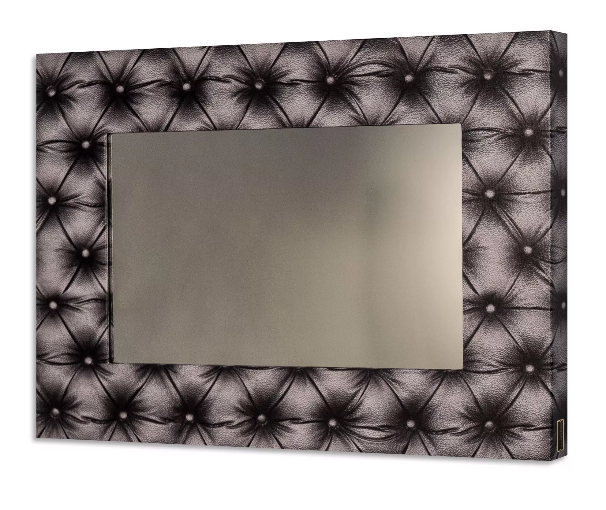 Specchio con cornice da parete rettangolare nero 50 x 100 cm