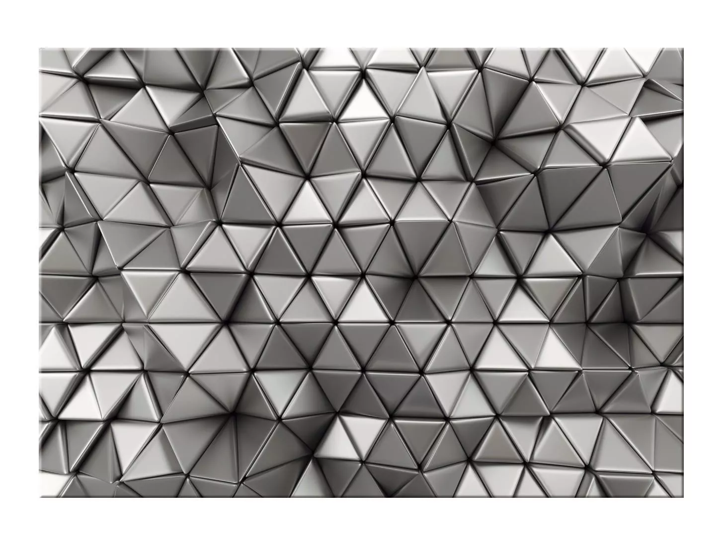 Quadro astratto moderno effetto 3d 100x70cm triangoli cromati per soggiorno  - 5837