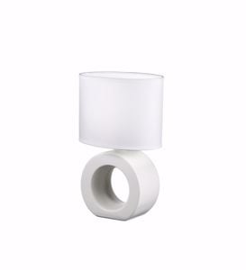 Abatjour lampada da comodino ceramica bianca fp