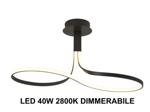 Lampadario moderno per soggiorno marrone led 40w 2800k dimmerabile