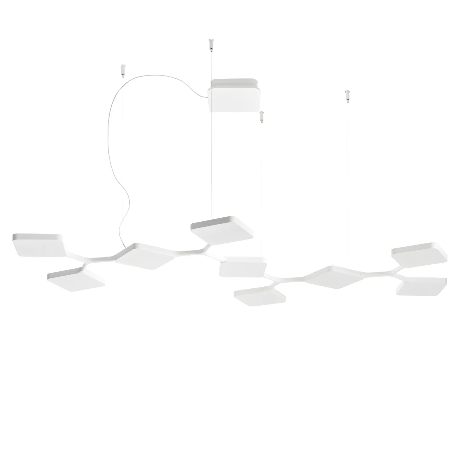 Stilnovo quad lampadario led 91w bianco design moderno per ufficio - 8110