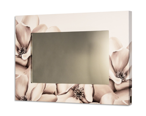 Specchio bagno a parete rotondo 70cm moderno cornice oro satinato - 713C