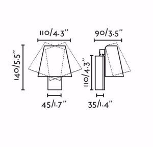 Applique per comodino camera da letto nero orientabile da lettura