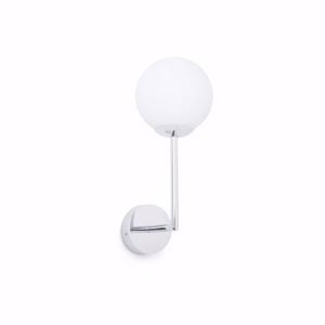 Applique da bagni sfera vetro bianco cromato