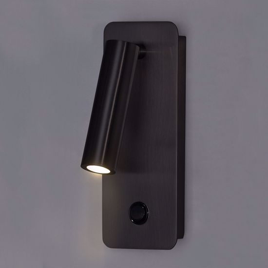 Applique comodino camera da letto orientabile nero led 3w 3000k moderna