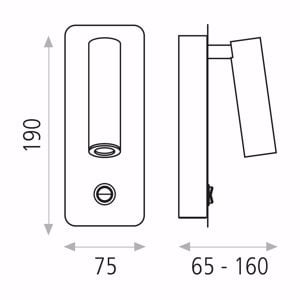 Applique comodino camera da letto orientabile nero led 3w 3000k moderna