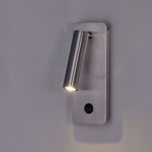 Applique comodino per camera da letto  3w 3000k nickel moderna