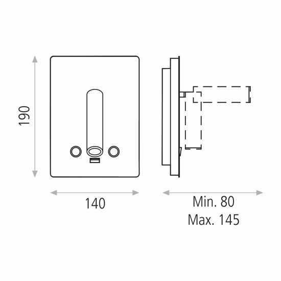 Applique nero da comodino luce led 3000k orientabile