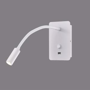 Applique comodino per camera da letto  3w 3000k bianco presa usb