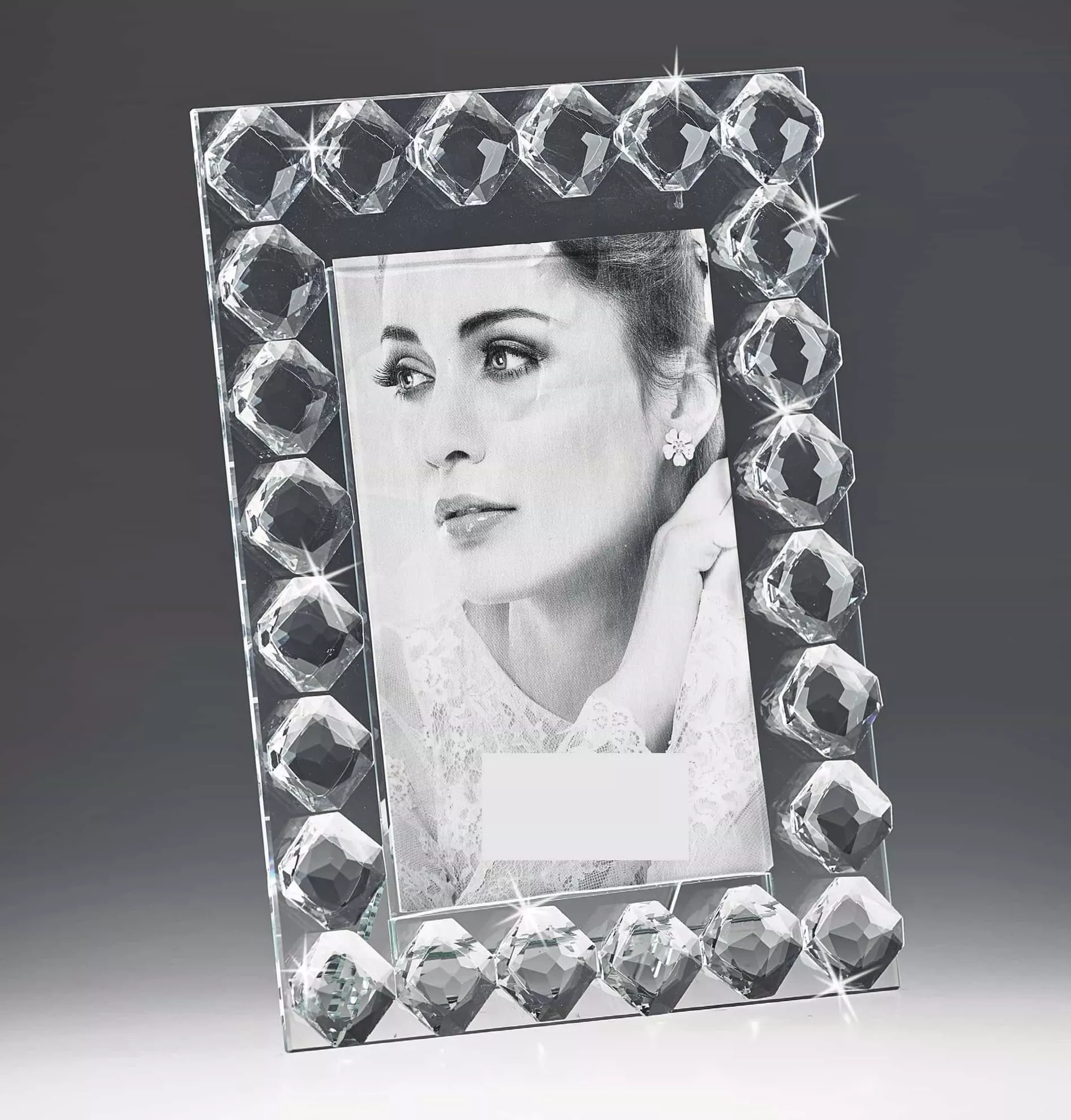 Cornice portafoto di vetro cristallo foto 10x15 da tavolo - 6AAB