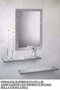 Specchio ovale da parete decorativo per camera da letto bordo di cristalli  100x70 - 6844