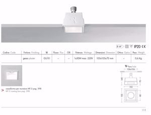 Faretto di gesso quadrato da incasso a soffitto gu10