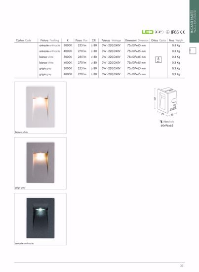 Segnapasso led antracite per esterno da incasso per cassetta 503 3w 3000k ip65