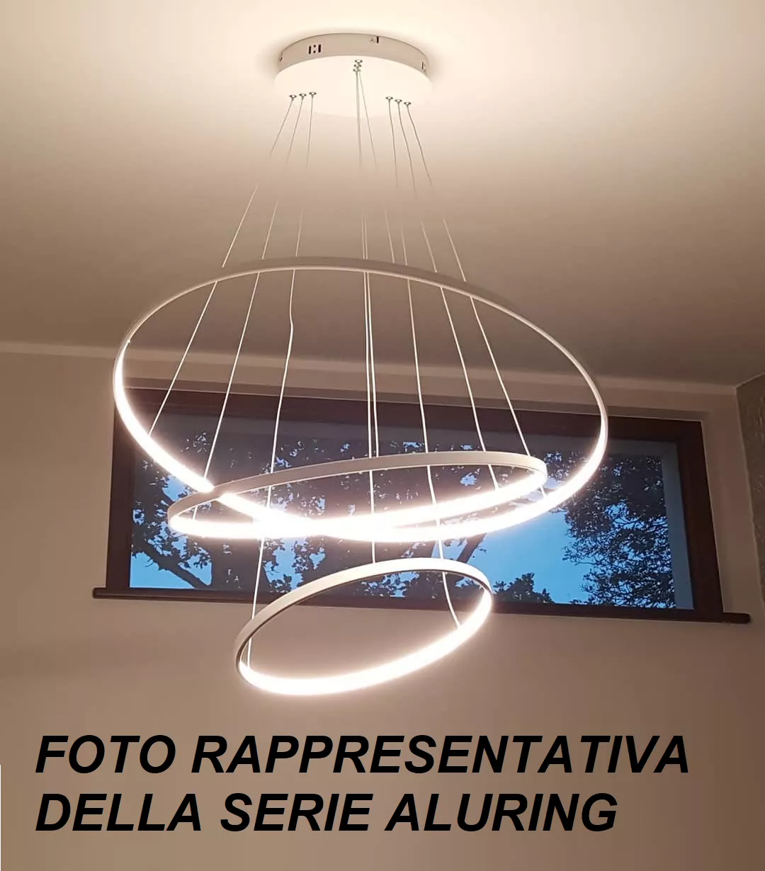 Affralux aluring lampadari moderni led 80cm 58w 3200k doppio cerchio - 2336