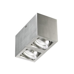 Cestello da soffitto con 2 faretti gu10 led orientabili grigio