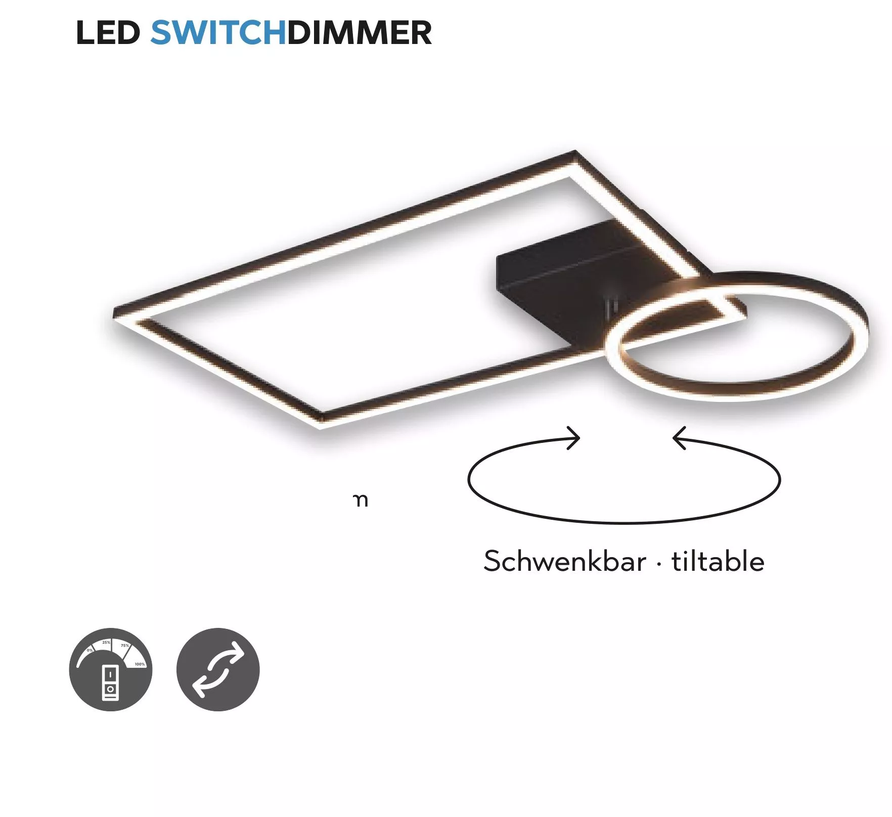 Plafoniera led dimmerabile 4000k 34w bianca per interni moderna - 64A5