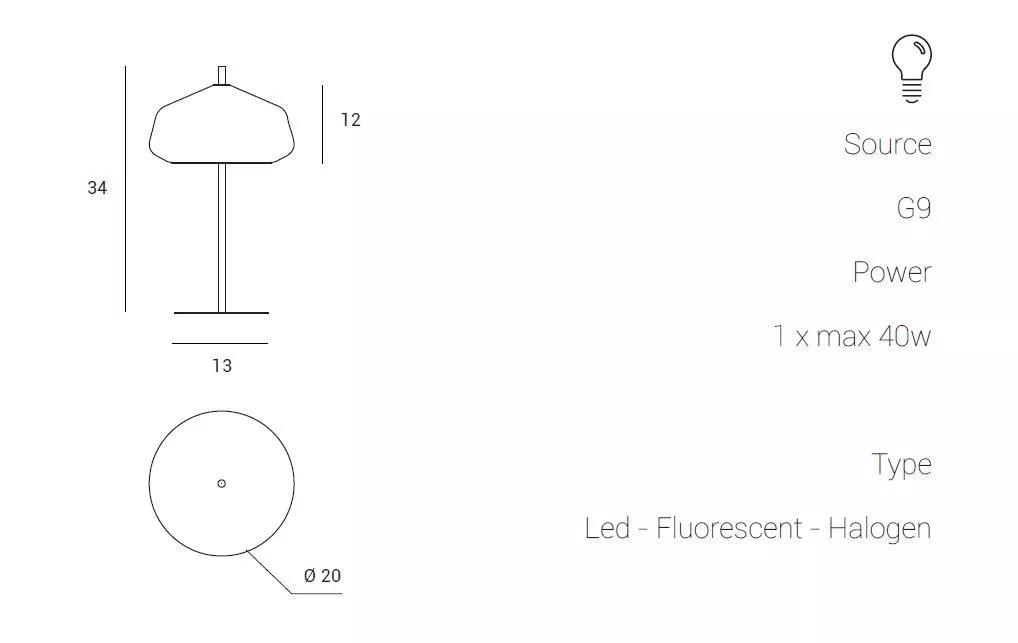 X Ray - Lampada da tavolo vetro basso oro – Sforzin Illuminazione