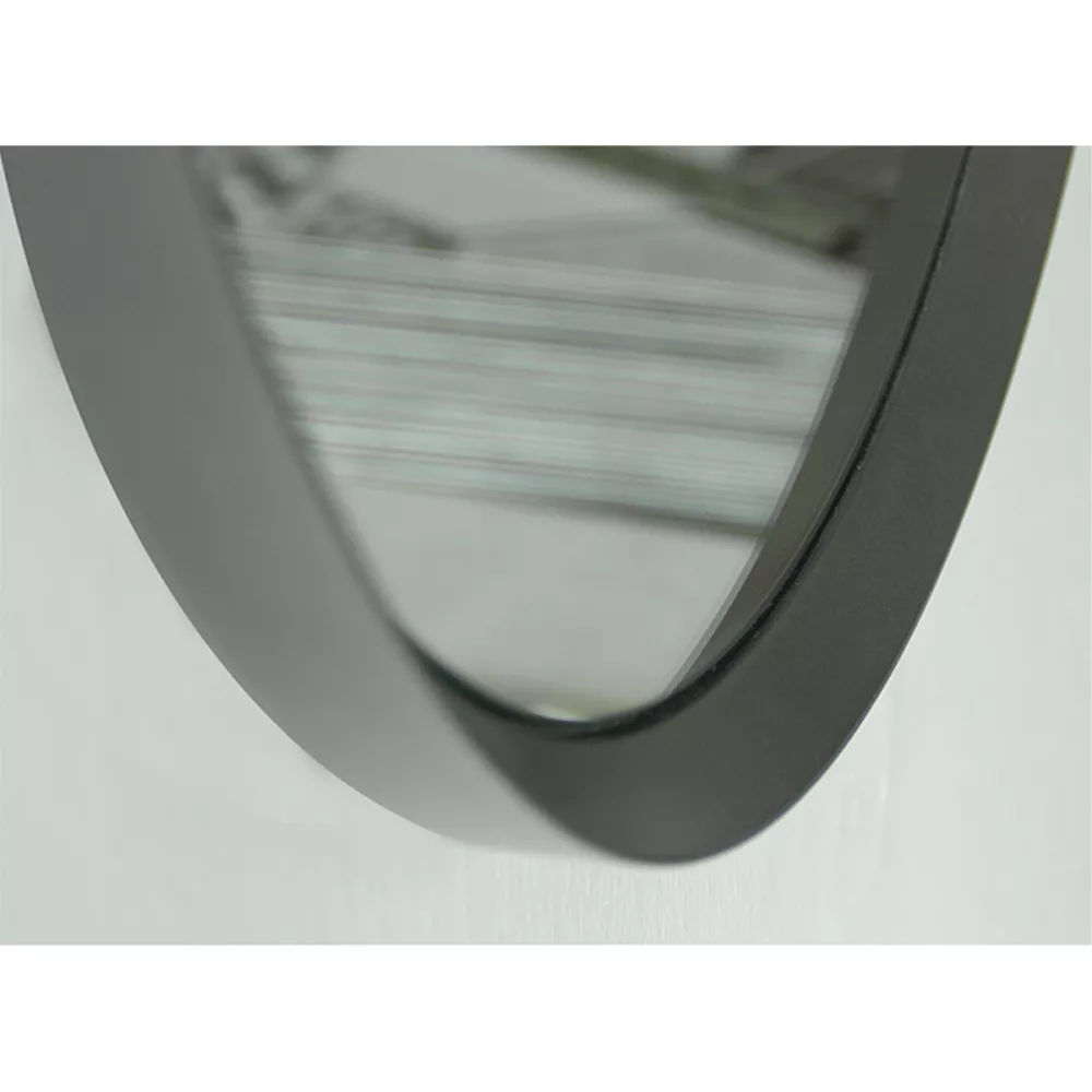 mutoni Specchio Nucleos rotondo con cornice nera 70x70
