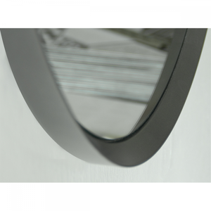 Specchio da parete rotondo moderno cornice legno antracite