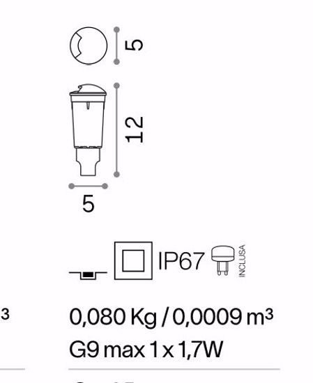 Way ideal ux faretto per esterni incasso pavimento g9 ip67 calpestabile