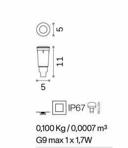 Way ideal lux faretto da incasso a pavimento ip67 resina nero rotondo per esterno