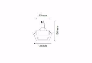 Funky fi alluminio ideal lux faretto quadrato da incasso per controsoffitto