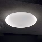 Plafoniera 60cm moderna luminosa design vetro bianco per soggiorno