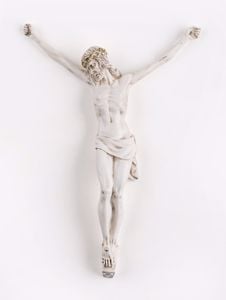 MAZZOLA LUCE Grande crocifisso da Parete Cristo Senza Croce 32x37 cm  marmorino Colore Argento Lucido Design Moderno Made in Italy : :  Casa e cucina