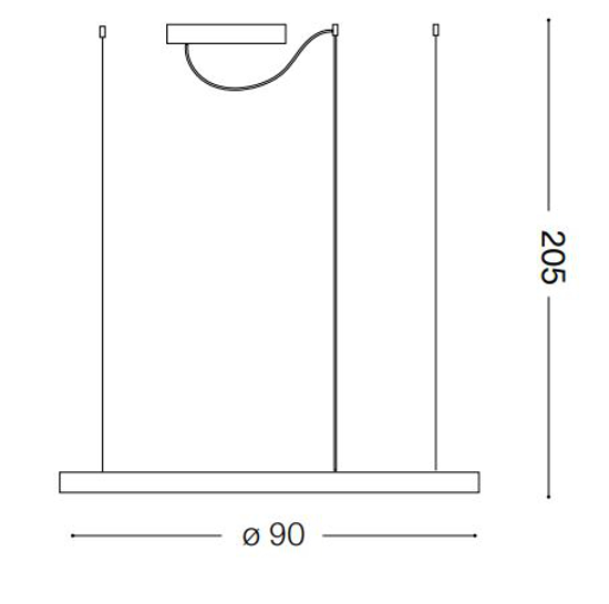 Lampadario particolare ideal lux oracle slim nero sp d090 round led 51w 3000k