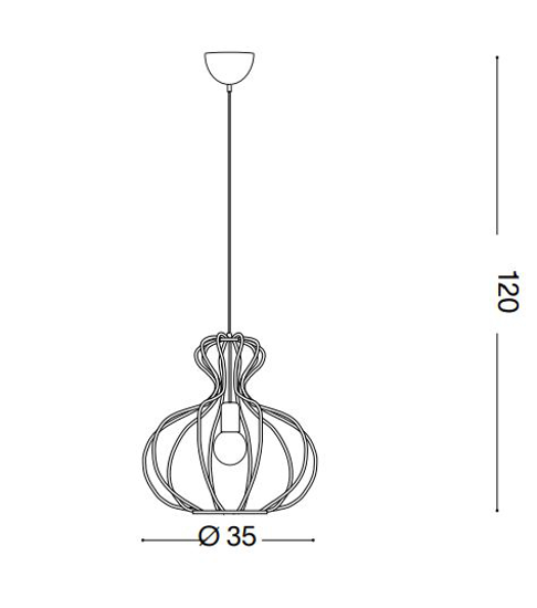 Ideal lux ampolla-1 sp1 nero lampada a sospensione per soggiorno