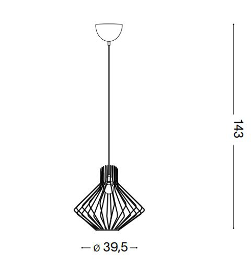 Lampada a sospensione ampolla-4 sp1 nero ideal lux