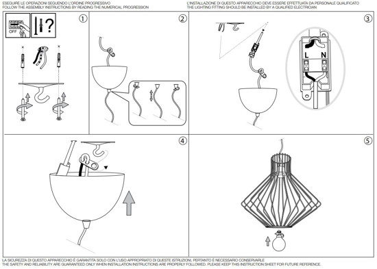 Lampada a sospensione ampolla-4 sp1 nero ideal lux