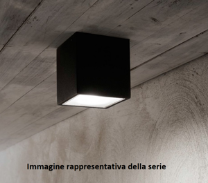 Ideal lux techo pl1 big plafoniera da esterno marrone corten ip54