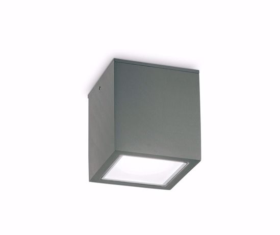 Ideal lux techo pl1 big plafoniera da esterno gu10 da soffitto cubo antracite ip54