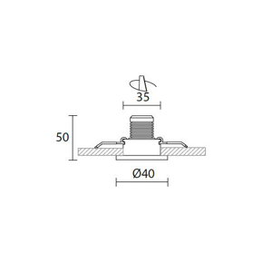 Gea luce elara faretto  da incasso bianco 3w 4000k rotondo