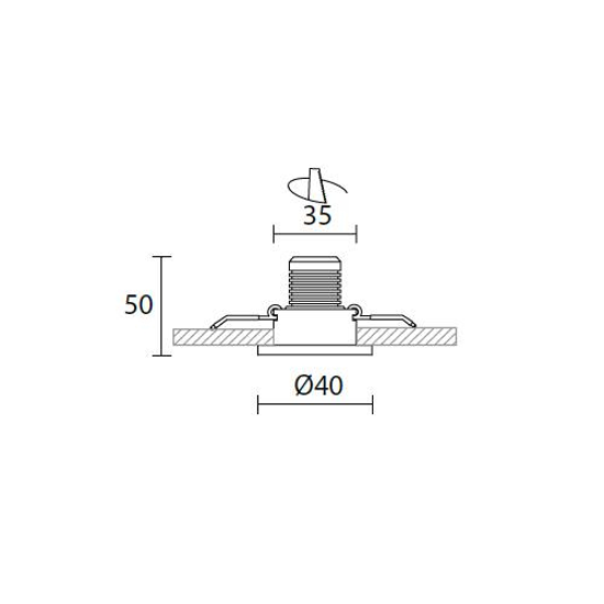 Gea luce elara faretto  da incasso bianco 3w 4000k rotondo