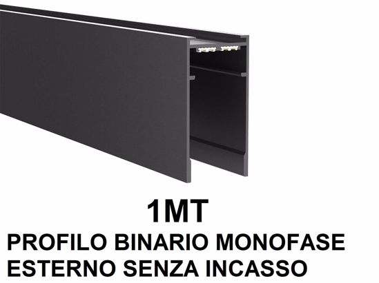 Arca ideal lux profilo binario a plafone monofase 1mt nero per faretti led