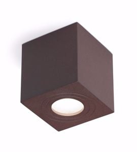 Faretto per esterno cubo da soffitto marrone corten