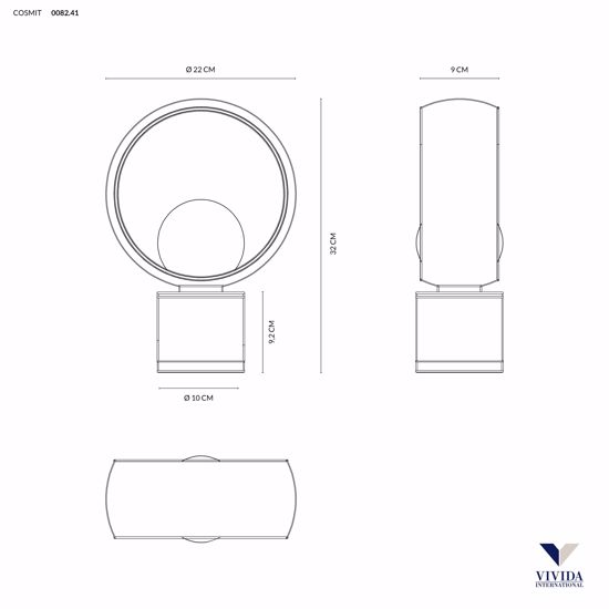 Lampada da tavolo vivida cosmit marrone design moderna