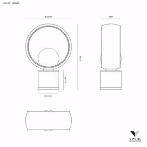 Cosmit vivida h32cm abatjour nera design moderna