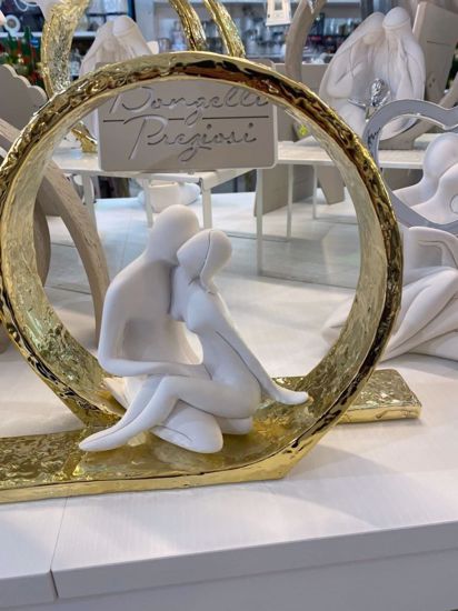 Scultura da tavolo innamorati statuetta moderna oro