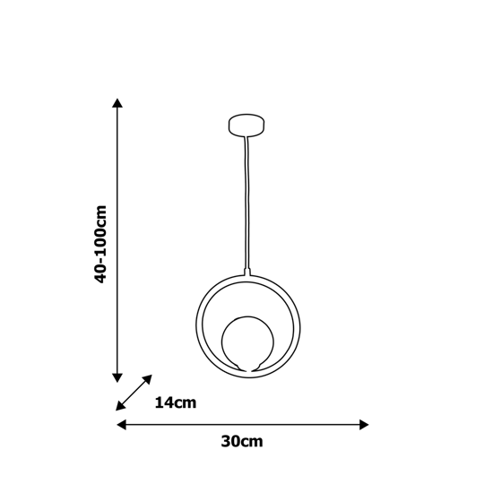 Lampadario pendente moderno design moderna nera sfera vetro bianco