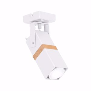 Faretto led da soffitto orientabile bianco legno gu10