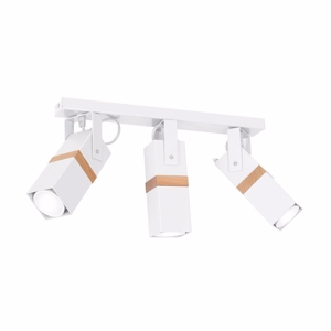 Plafoniera lampada da soffitto faretti bianco legno