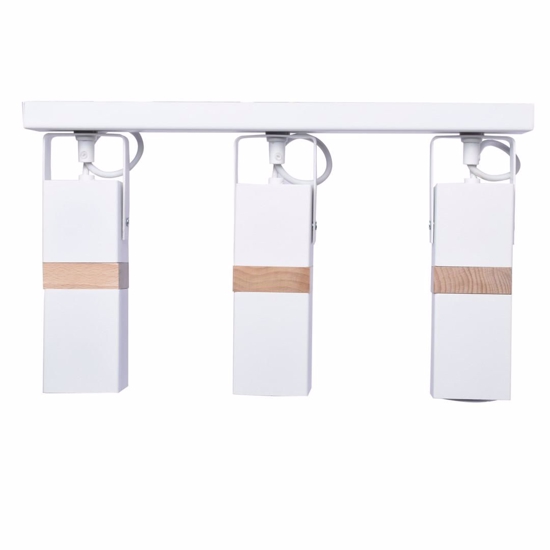 Plafoniera lampada da soffitto faretti bianco legno