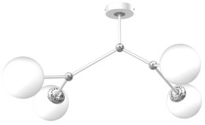 Plafoniera moderna per soggiorno 4 luci bianco sfere vetro