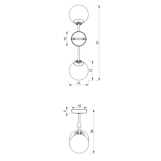 Applique dna per interni due luci metallo bianco oro lucido