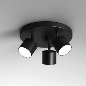 Lampada da soffitto nera con 3 faretti led orientabili gx53 moderno